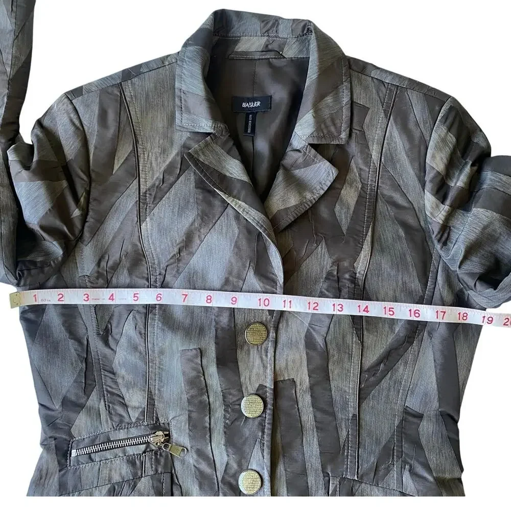 Basler Blazer with Wide Belt in Brown Artistic Pattern Size 6 US - Picture 10 of 14